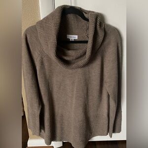 Calvin Klein Taupe Cowl Neck Pullover Sweater